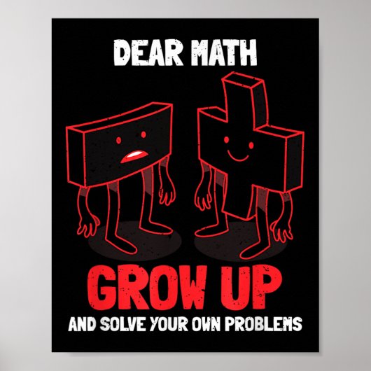 Poster Funny Math Quote Girls Boys Teens Men Women Dear M (Devant)