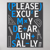 Poster Funny Math Rules Pemdas Pun Teachers Math Day  (Devant)