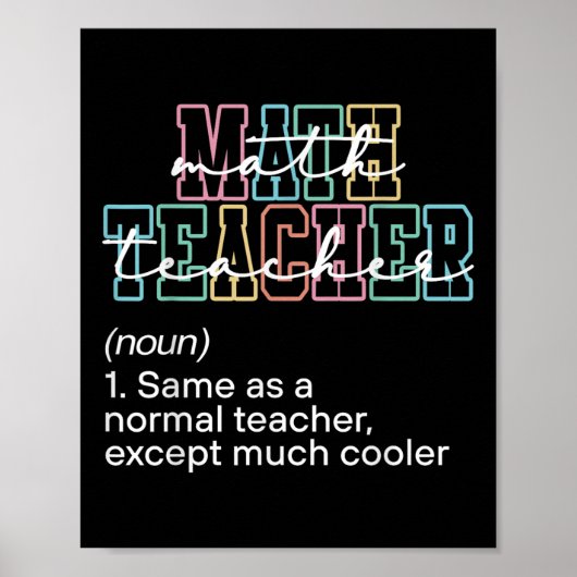 Poster Funny Math Teacher Definition Back To School First (Devant)