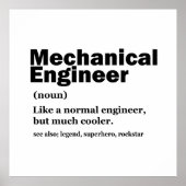 Poster Funny Mechanical Engineer Definition Engineering (Devant)