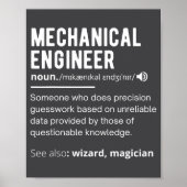 Poster Funny Mechanical Engineer Definition Engineering (Devant)