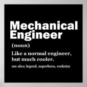 Poster Funny Mechanical Engineer Definition Engineering (Devant)