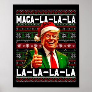 Poster Funny Mega-la-la-Trump Santa Hat Vilain Noël