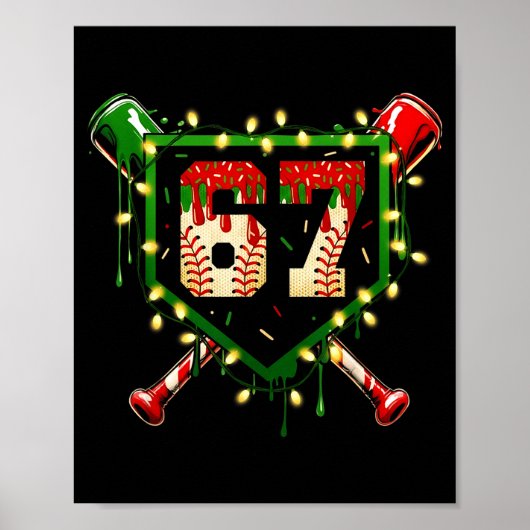Poster Funny Meme 67 Christmas Baseball Ice Cream Men Boy (Devant)