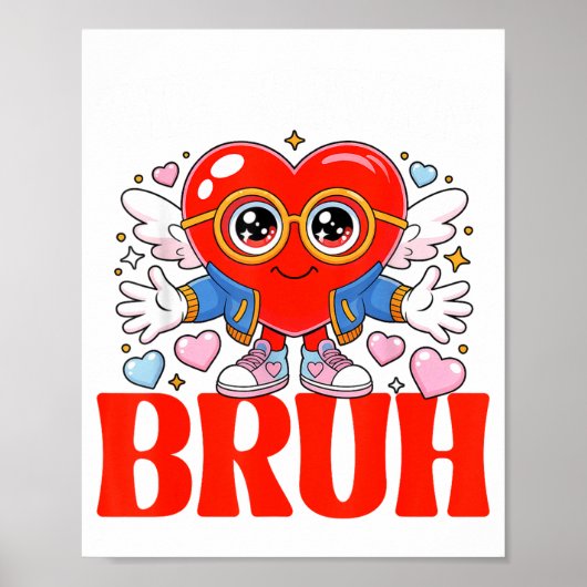 Poster Funny Meme 67 Six Seven Bruh Valentine Heart Women (Devant)