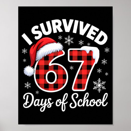 Poster Funny Meme Six Seven Christmas I Survived 67 Days  (Devant)