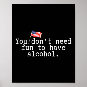 Poster Funny Memorial Day American Flag Bière Boire Pic