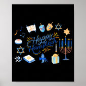 Poster Funny Menorah Hanukkah 2025 Meowzel Chanukah Jewis (Devant)