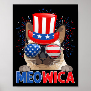 Poster Funny Meowica Siamese propriétaire Amoureux des ch