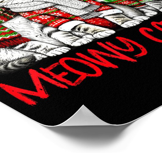 Poster Funny Meowy Catmas Christmas Cats Ugly Sweater Gra (Coin)