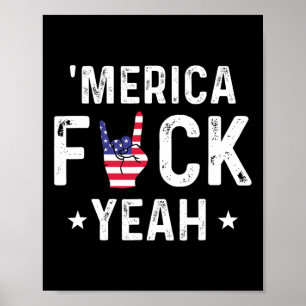 Poster Funny Merica Ouais 4 juillet