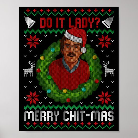 Poster Funny Merry Chit-mas Ugly Christmas Sweater  (Devant)