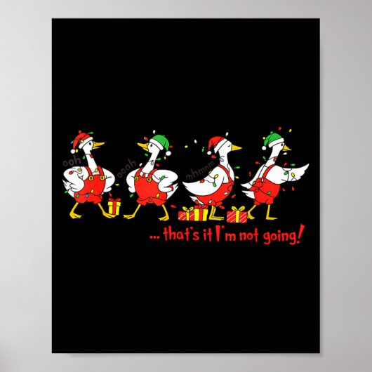 Poster Funny Merry Duckmas Quackmas Pajama Duck Christmas (Devant)