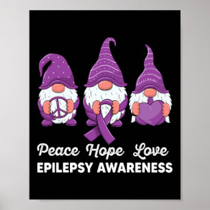 Poster Funny mignonne Gnomes Peace Hope Love Epilepsie Aw