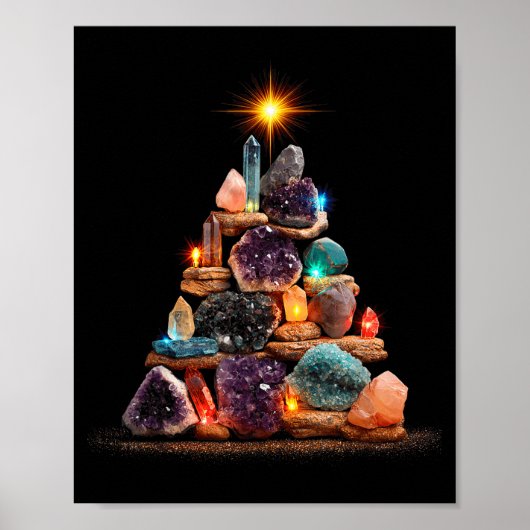 Poster Funny Minerals Christmas Tree Graphic Crystals (Devant)