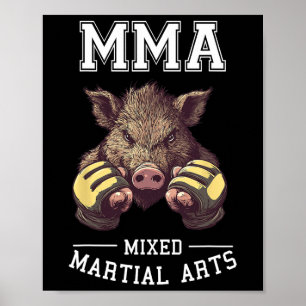 Poster Funny Mixed martial art Boar - Thai Boxing Cage Co