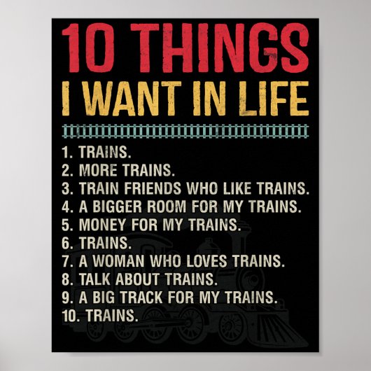 Poster Funny Model Railroad Conductor Train Lover Locomot (Devant)