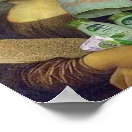 Poster Funny Mona Lisa faire soin de la peau Leonardo da (Coin)