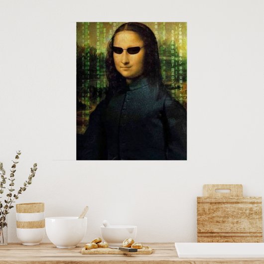 Poster Funny Mona Lisa matrice Leonardo da Vinci (Cuisine)