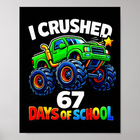 Poster Funny Monster Truck Six Seven Meme Boys Kids Schoo (Devant)