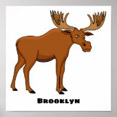 Poster Funny moose (Devant)