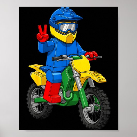 Poster Funny Motorbike Builder Boys Block Building Toys D (Devant)