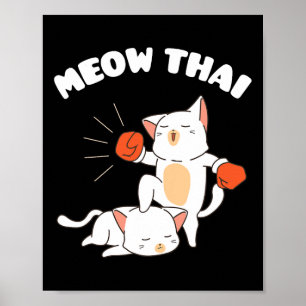 Poster Funny Muay Thai Cats Thai Boxe Thai Fighter Cadeau