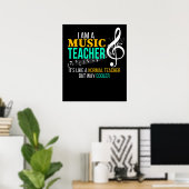 Poster Funny Music Enseignant Musique Enseignant Cool (Bureau à domicile)