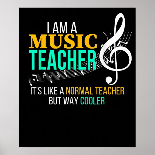 Poster Funny Music Enseignant Musique Enseignant Cool (Devant)