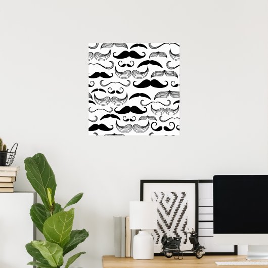 Poster Funny Mustache (Bureau à domicile)
