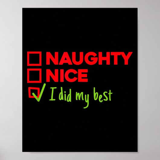 Poster Funny Naughty, Nice, I Did My Christmas (Devant)