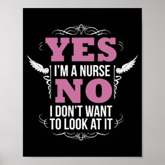 Poster Funny Naughty Nurse Infirmière Hilarious avec une
