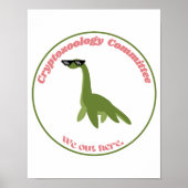 Poster Funny Nessie Cryptid Club, Green & Pink Retro (Devant)