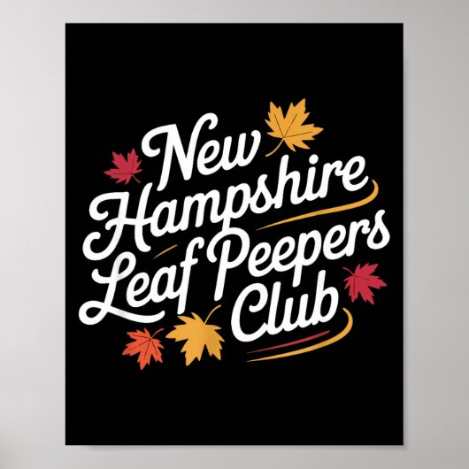 Poster Funny New Hampshire Leaf Er's Club Autumn Fall Lea (Devant)