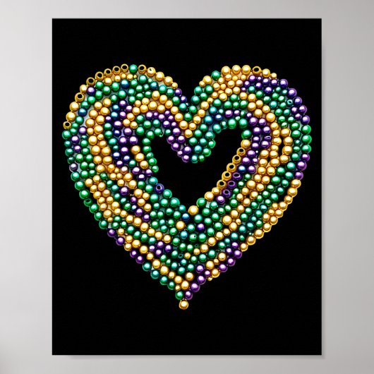 Poster Funny New Orleans Beads Heart We Stand Nola Strong (Devant)
