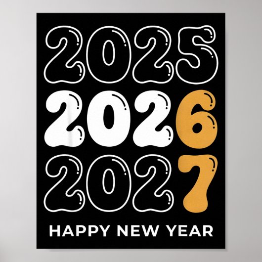 Poster Funny New Year 2026 Kids Six Seven 67 Meme (Devant)