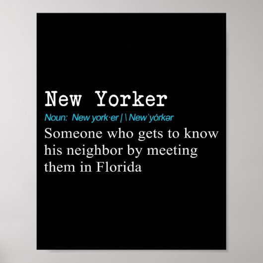 Poster Funny New Yorker Dictionary Definition Gif  (Devant)