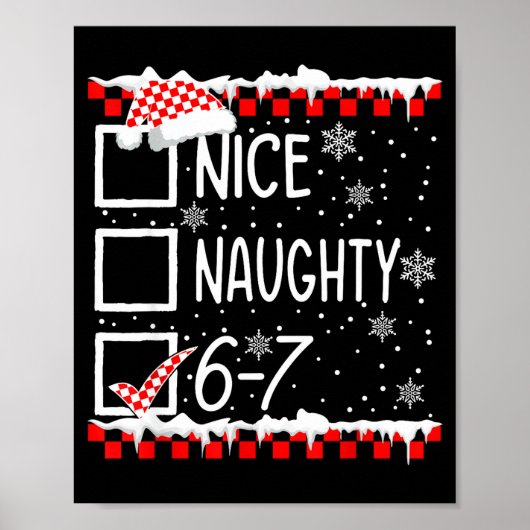 Poster Funny Nice Naughty 67 Christmas Brain Rot Six Seve (Devant)