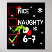 Poster Funny Nice Naughty 6 7 Christmas 67 Meme Xmas Boys (Devant)