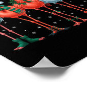 Poster Funny Nk Flamingos Merry Christmas Tree Xmas Snowf (Coin)