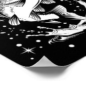 Poster Funny Noël Noël Chapeau poisson Noël Pêche (Coin)