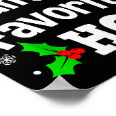 Poster Funny Noël Santa préféré Ho Naughty Pyjama (Coin)