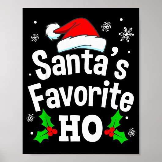 Poster Funny Noël Santa préféré Ho Naughty Pyjama (Devant)