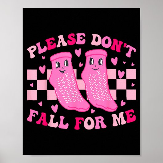Poster Funny Nurse Valentine Please Don't Fall For Me Rn (Devant)