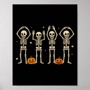 Poster Funny O-h-i-o State Skeleton Ohio Halloween Vintag