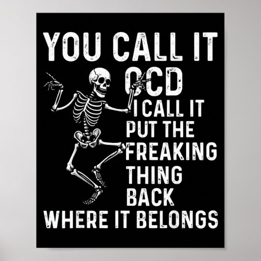 Poster Funny Ocd Quote Put It Back Where It Belongs (Devant)