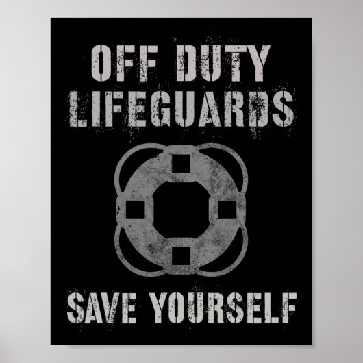 Poster Funny Off-duty Lifeguards Save Yourself Girls Vaca (Devant)