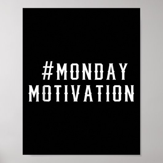Poster Funny Office Work Hashtag Lundi Motivation (Devant)