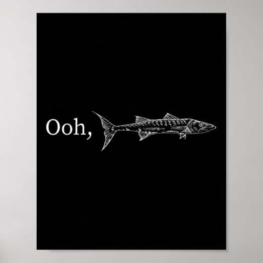 Poster Funny Ooh Barracuda Fishing Gift For Music And Roc (Devant)