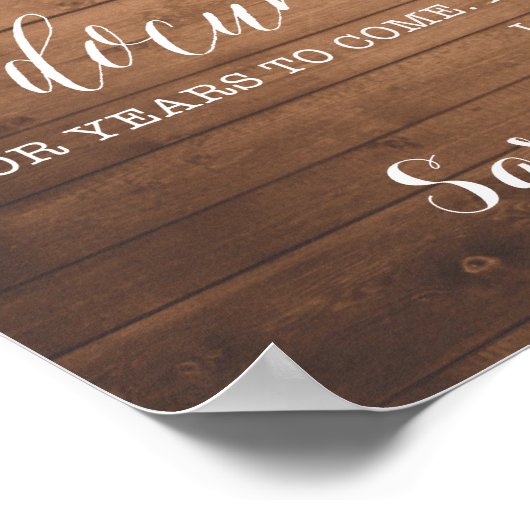 Poster Funny Open Bar Mariage signe | Noms personnalisés (Coin)